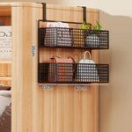 Over-the-Door Storage Organizer Metal Mesh Four-Tier Tool-Free Hanging