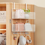 Over-the-Door Storage Organizer Metal Mesh Four-Tier Tool-Free Hanging