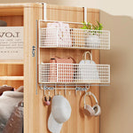 Over-the-Door Storage Organizer Metal Mesh Four-Tier Tool-Free Hanging