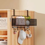 Over-the-Door Storage Organizer Metal Mesh Four-Tier Tool-Free Hanging