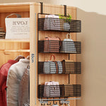 Over-the-Door Storage Organizer Metal Mesh Four-Tier Tool-Free Hanging