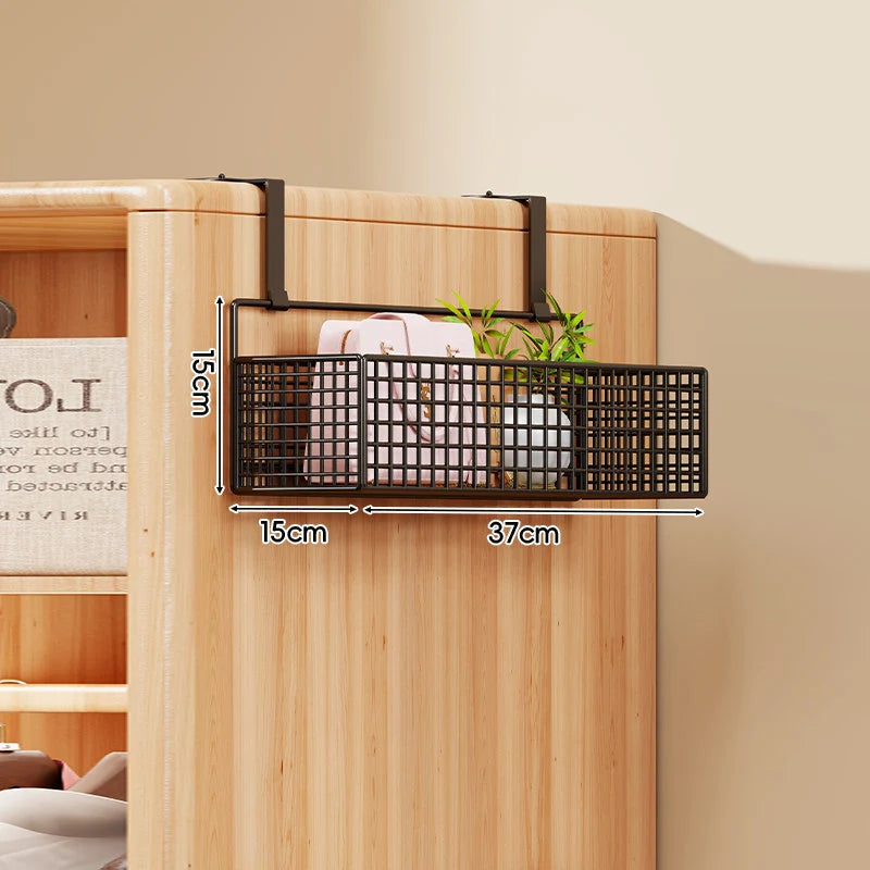 Over-the-Door Storage Organizer Metal Mesh Four-Tier Tool-Free Hanging