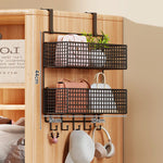Over-the-Door Storage Organizer Metal Mesh Four-Tier Tool-Free Hanging