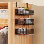 Over-the-Door Storage Organizer Metal Mesh Four-Tier Tool-Free Hanging