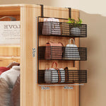 Over-the-Door Storage Organizer Metal Mesh Four-Tier Tool-Free Hanging