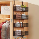 Over-the-Door Storage Organizer Metal Mesh Four-Tier Tool-Free Hanging