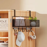 Over-the-Door Storage Organizer Metal Mesh Four-Tier Tool-Free Hanging