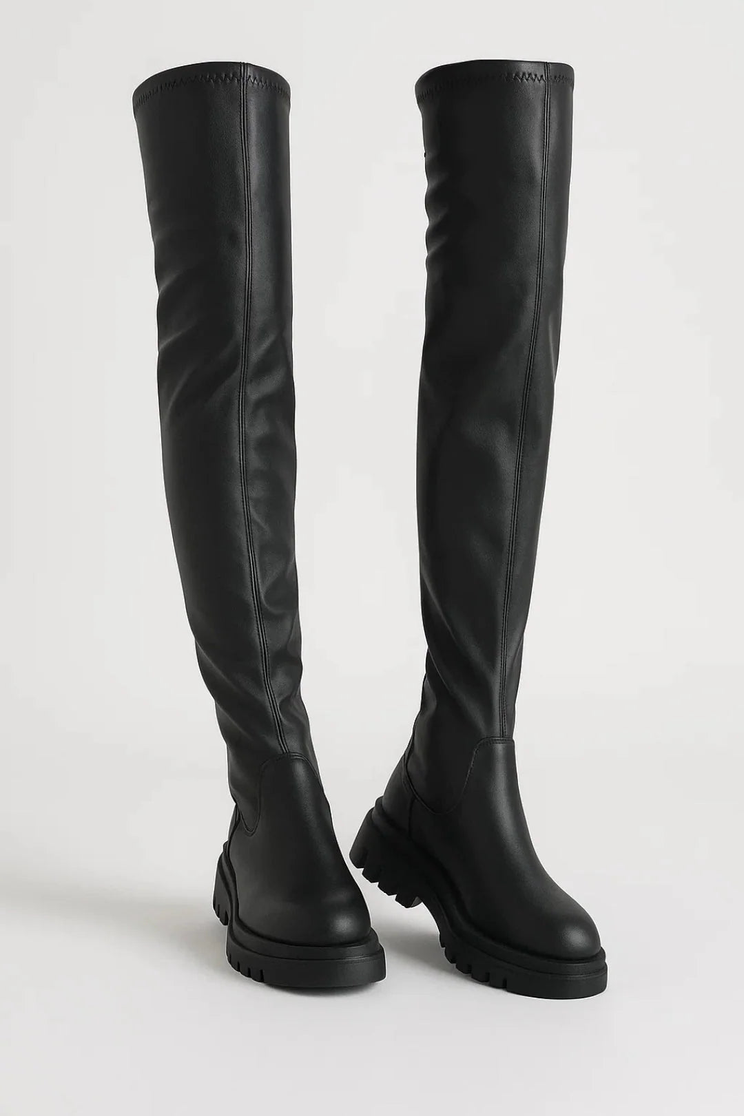 Over-the-Knee Boots Padded Insole Chunky Lug Sole