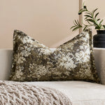 Oversized Throw Pillow Cover Jacquard Floral Velvet Hidden Zipper