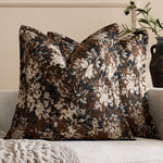 Oversized Throw Pillow Cover Jacquard Floral Velvet Hidden Zipper