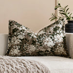 Oversized Throw Pillow Cover Jacquard Floral Velvet Hidden Zipper
