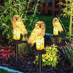 Owl Garden Light Solar Powered IP65 Weather-Resistant Warm White LED