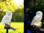 Owl Garden Light Solar Powered IP65 Weather-Resistant Warm White LED