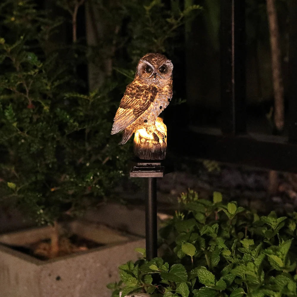 Owl Garden Stake Light Solar-Powered Dusk-to-Dawn LED