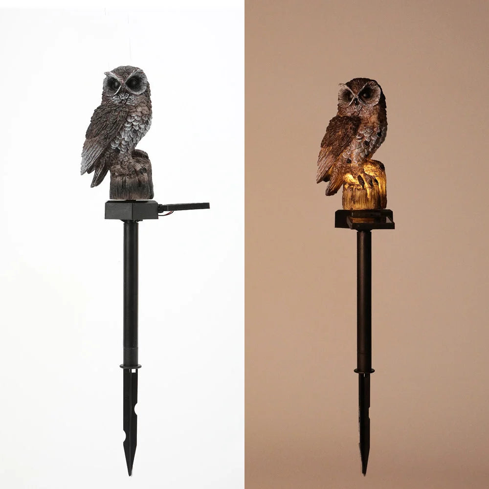 Owl Garden Stake Light Solar-Powered Dusk-to-Dawn LED