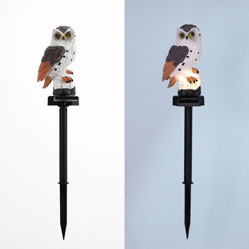 Owl Garden Stake Light Solar-Powered Dusk-to-Dawn LED
