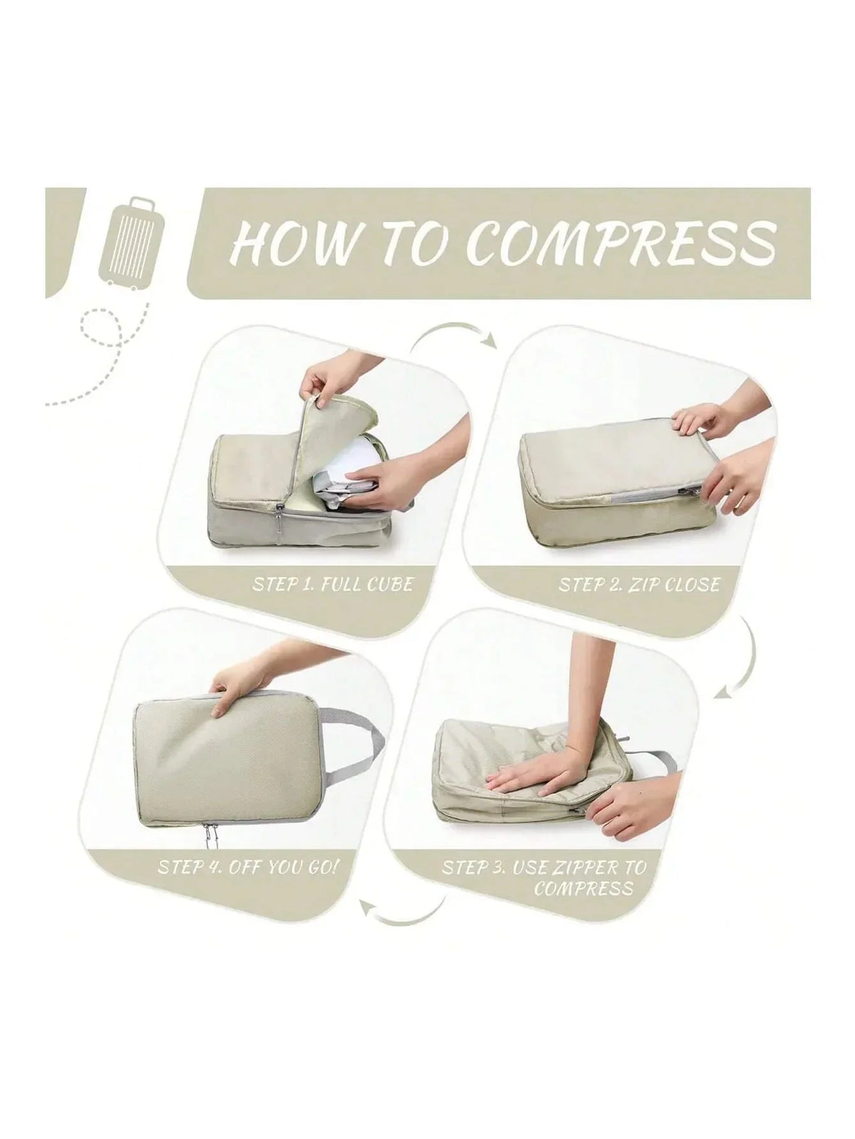 Packing Cubes Compressible Lightweight Set of 8