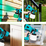 Paint Sprayer Cordless Adjustable Spray Patterns 33.8 Oz Canister