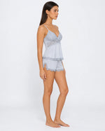 Pajama Set Lace Trim Adjustable Straps Soft Stretch Fabric