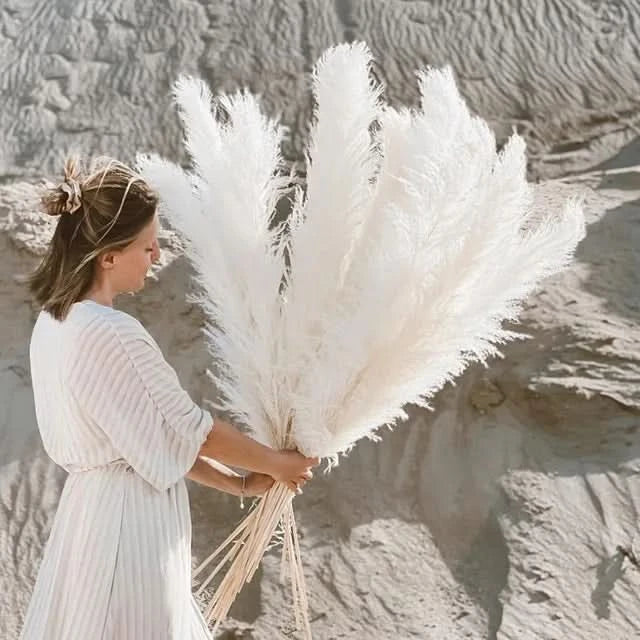 Pampas Grass Stems Artificial Feathery 25.6 Inch