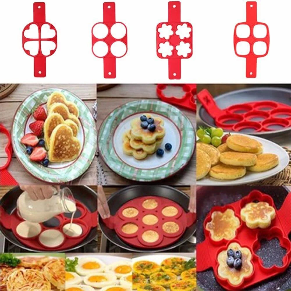 Pancake & Egg Maker Nonstick Silicone Even-Cooking