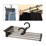 Pants Hanger Collapsible Holds 5 Pairs Non-Slip Caps