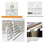 Pants Hanger Collapsible Holds 5 Pairs Non-Slip Caps