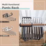Pants Hanger Rack 5-Tier Space-Saving Adjustable Sliding Rods