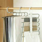 Pants Hanger Stainless Steel Foldable Space-Saving Holds 5 Pairs