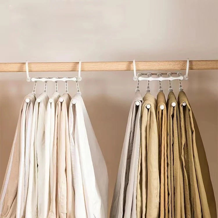 Pants Hanger Stainless Steel Foldable Space-Saving Holds 5 Pairs