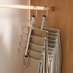 Pants Hanger Stainless Steel Multi-Bar Rotating Hooks Space-Saving
