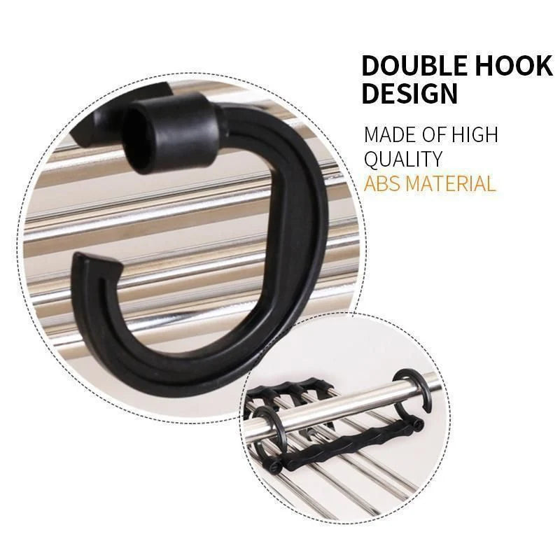 Pants Hanger Stainless Steel Retractable Space-Saving 5-Pair Capacity