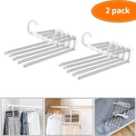 Pants Hanger Telescopic Stainless Steel Holds 5 Pairs