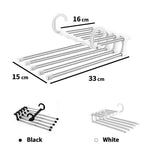 Pants Hanger Telescopic Stainless Steel Holds 5 Pairs