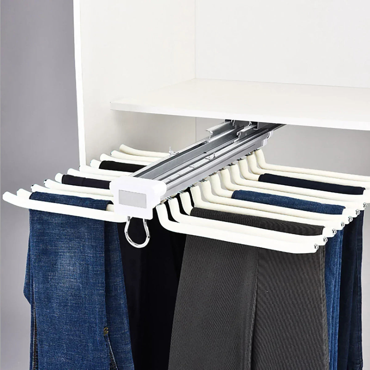 Pants Organizer Slide-Out Rails Holds 22 Pairs