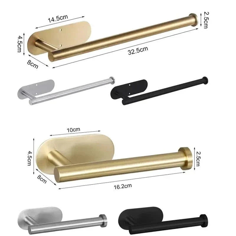 Paper Towel Holder SUS304 Stainless Steel Adhesive or Screw Mounting