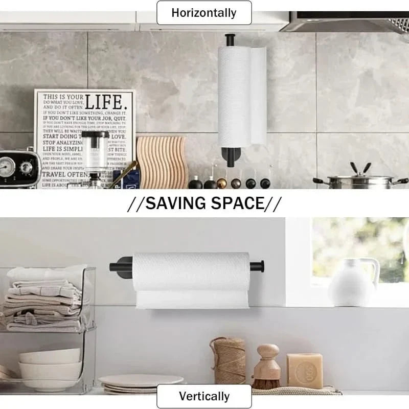 Paper Towel Holder SUS304 Stainless Steel Adhesive or Screw Mounting