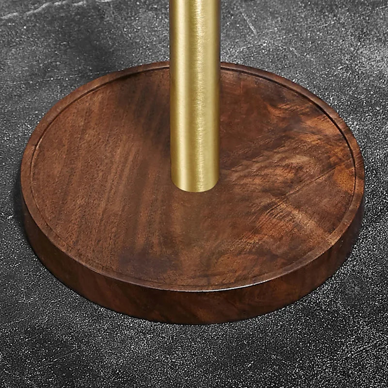 Paper Towel Holder Solid Walnut Wood Stainless Steel Base Minimalist Design