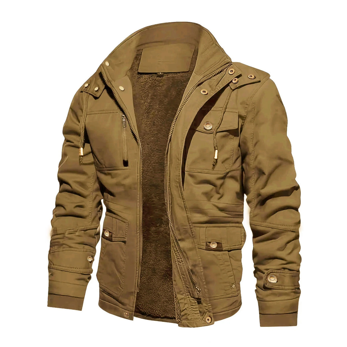 Parka Jacket Teddy Fleece Lined Wind-Resistant Hooded