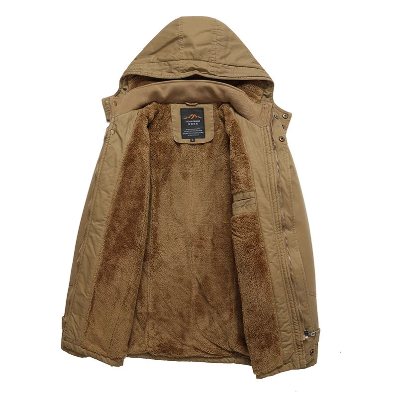 Parka Jacket Teddy Fleece Lined Wind-Resistant Hooded