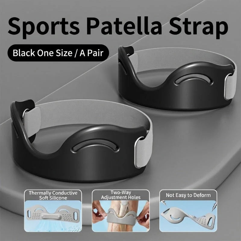 Patella Support Brace Silicone Shock-Absorbing Dual-Buckle