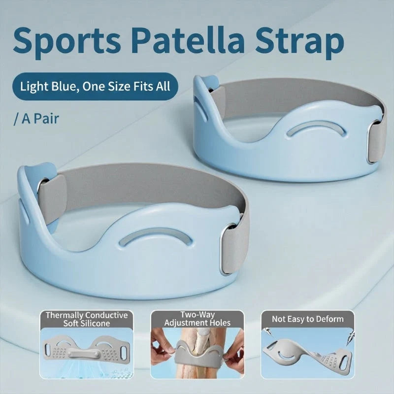 Patella Support Brace Silicone Shock-Absorbing Dual-Buckle