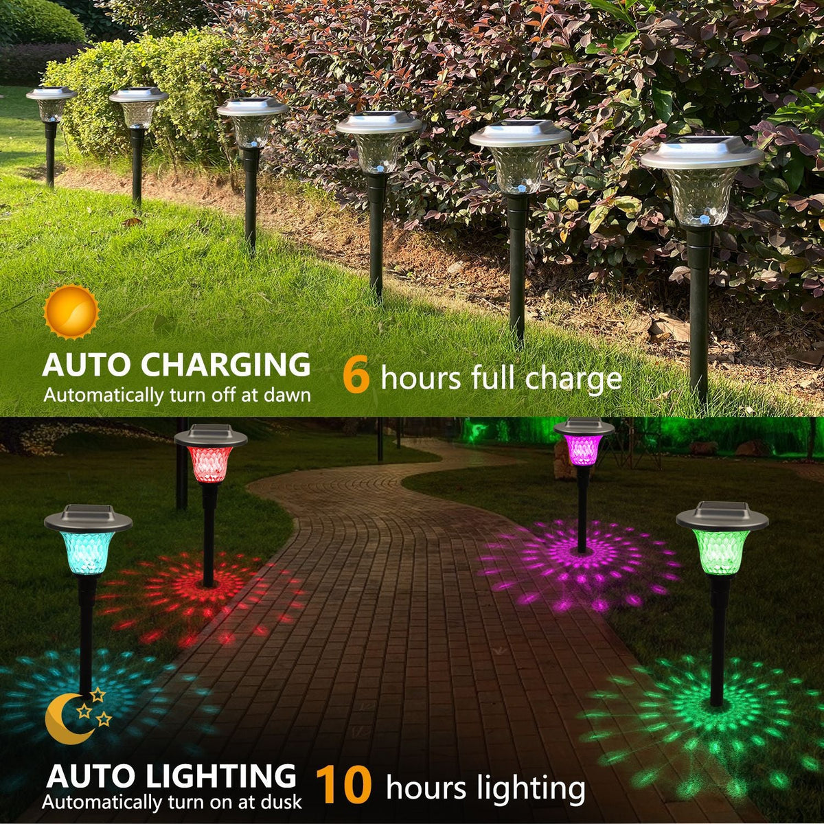 Pathway Stake Light Solar-Powered Color-Changing Dusk-to-Dawn