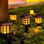 Pathway Stake Lights Solar Flame-Effect Weatherproof