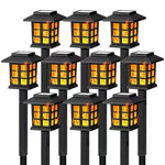 Pathway Stake Lights Solar Flame-Effect Weatherproof
