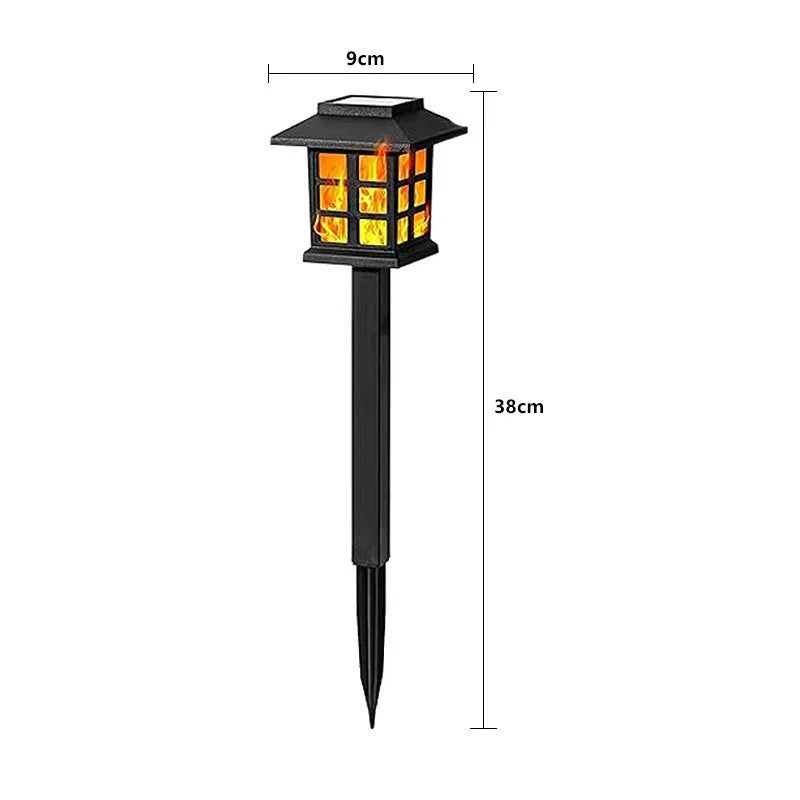 Pathway Stake Lights Solar Flame-Effect Weatherproof