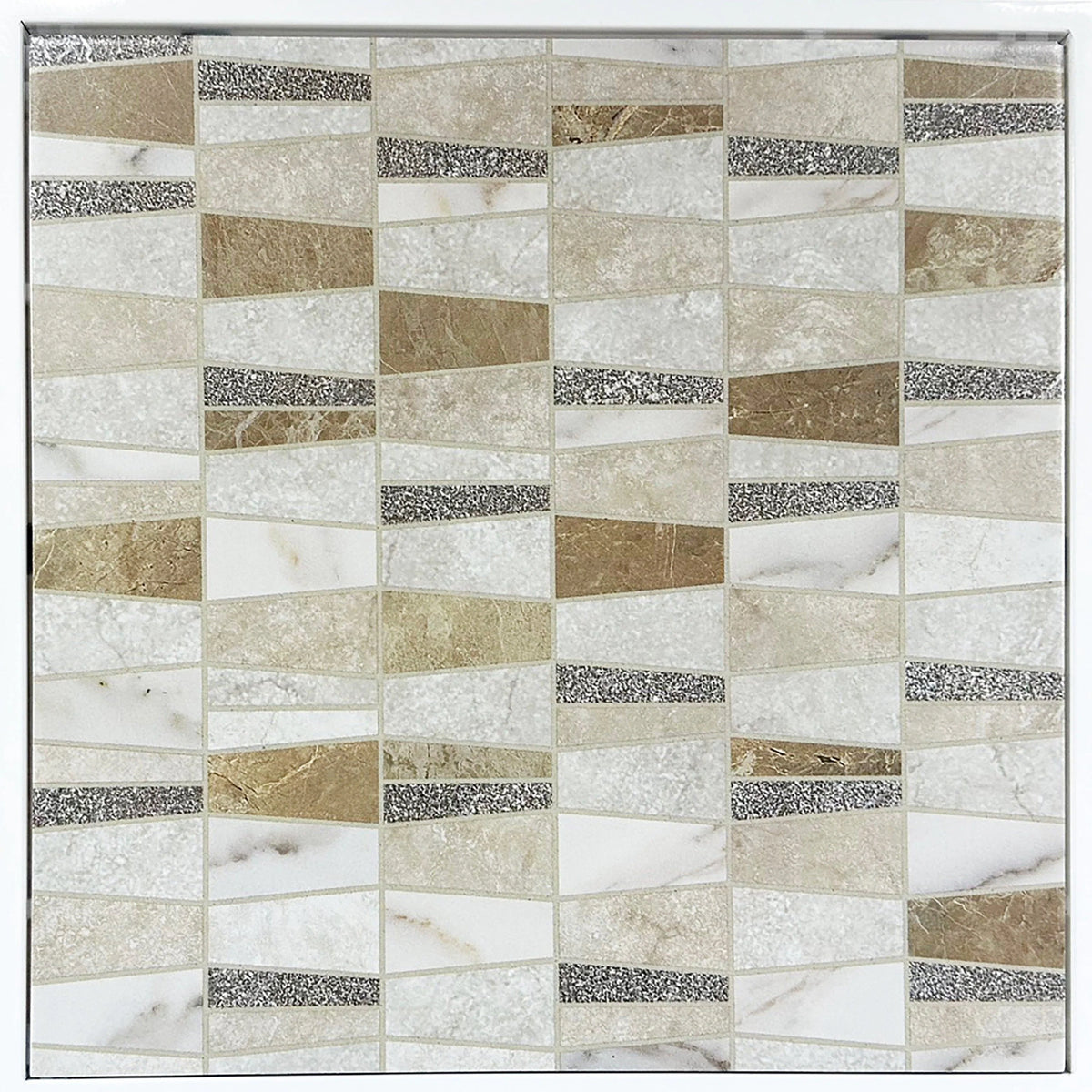 Patio Side Table Ceramic Mosaic Tile Top Steel Frame UV-Resistant Finish