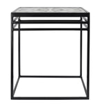 Patio Side Table Ceramic Mosaic Tile Top Steel Frame UV-Resistant Finish