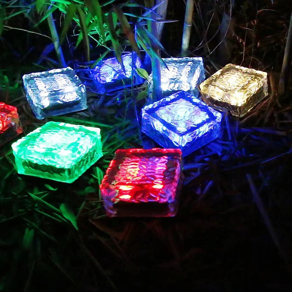 Paver Light Solar-Powered Tempered Glass Weatherproof