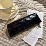 Pencil Case Genuine Leather Zipper Closure Compact Design